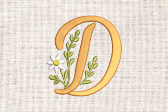 Feathered & Leafy Letter D: A Seasonal Embroidery Gem