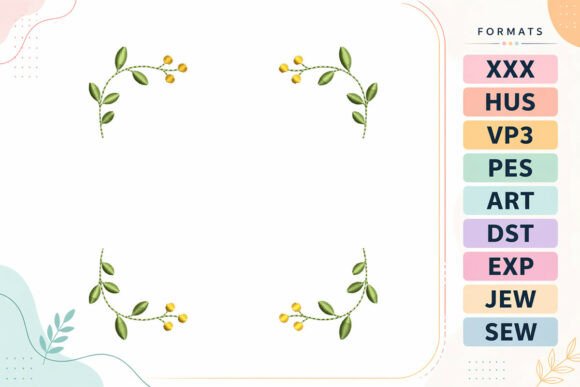 Floral Corner Frame: A Botanical Touch for Elegant Embroidered Gifts