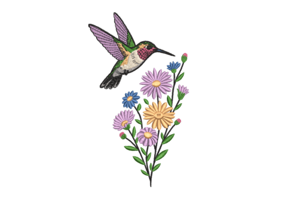 Hummingbird Wildflowers Embroidery Design Review