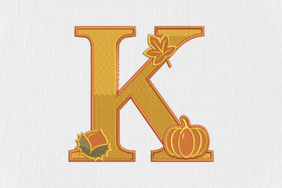Letter K Autumn Monogram: A Designer’s Review for Boutique Sweatshirt Embellishment