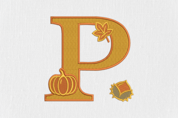 Letter P Autumn Monogram: A Seasonal Embroidery Gem