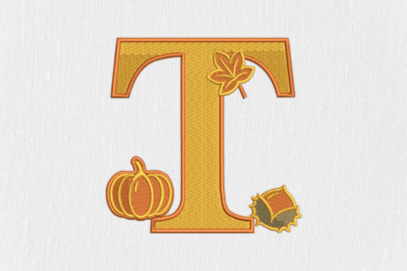 Letter T Autumn Monogram: A Seasonal Statement for Real Embroidery Projects