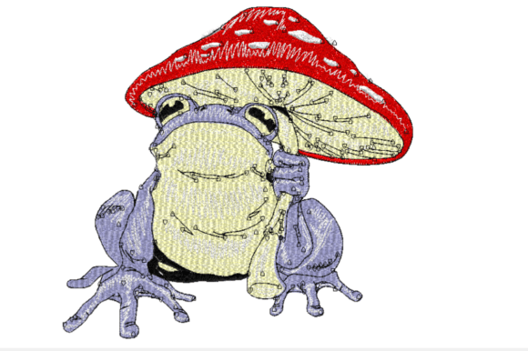 Mushroom Frog: A Charming Embroidery Design for Personalized Gifts