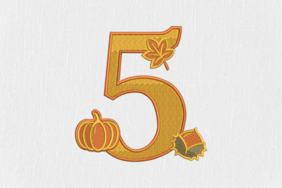 Number 5 Autumn Monogram