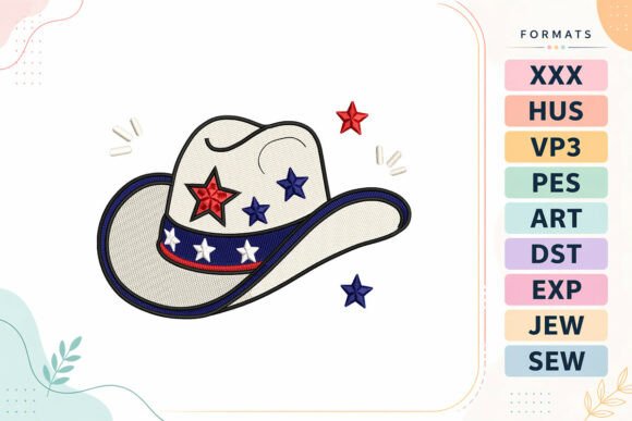 Patriotic Hat 4th of July Embroidery Design Review