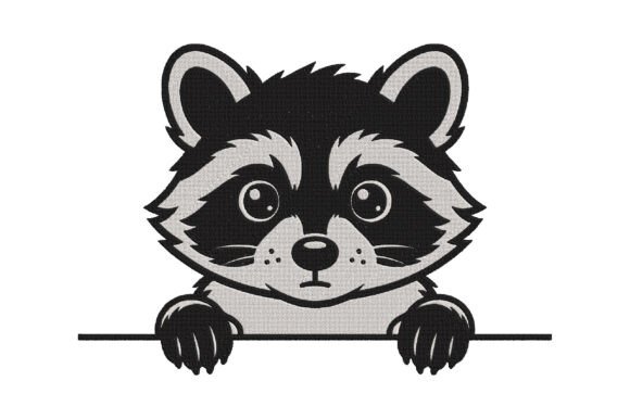 Peeking Raccoon: A Charming Addition to Any Embroidery Gift