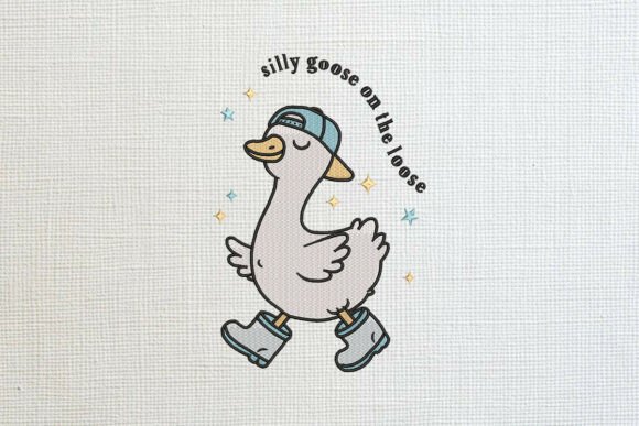 Silly Goose on the Loose: A Playful Embroidery Pick for Trendy Textiles
