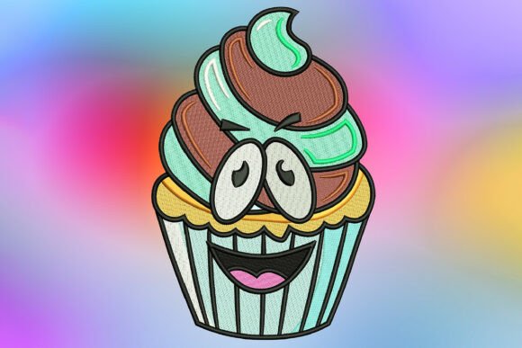 Silly Mint Chocolate Swirl Cupcake: Sweet Design for Serious Stitchers