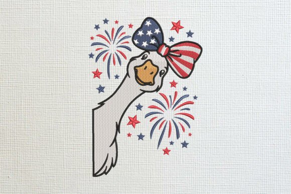 The Patriotic Goose: A Fresh Take on Seasonal Embroidery